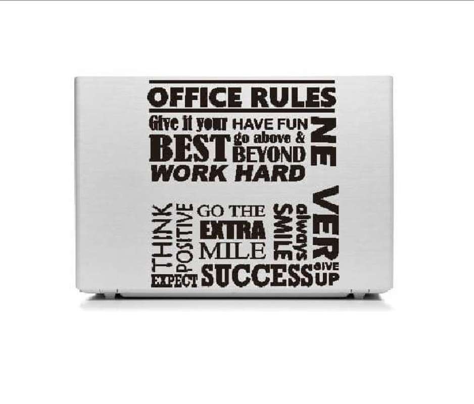 Jual Stiker Laptop Quote Office Rules Work Motivasi Garskin Cutting ...
