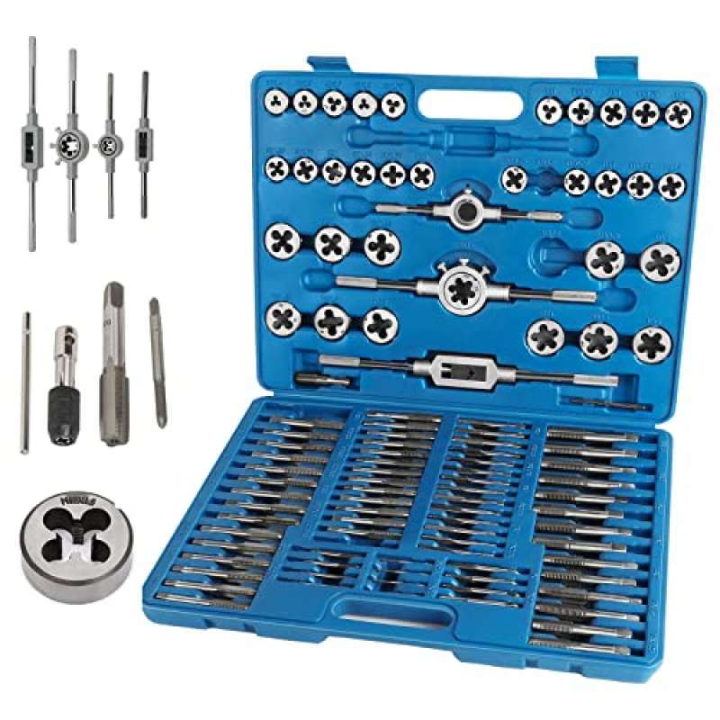 Promo 110 Piece Create and Repair Thread Tap and Die Tool, Metric