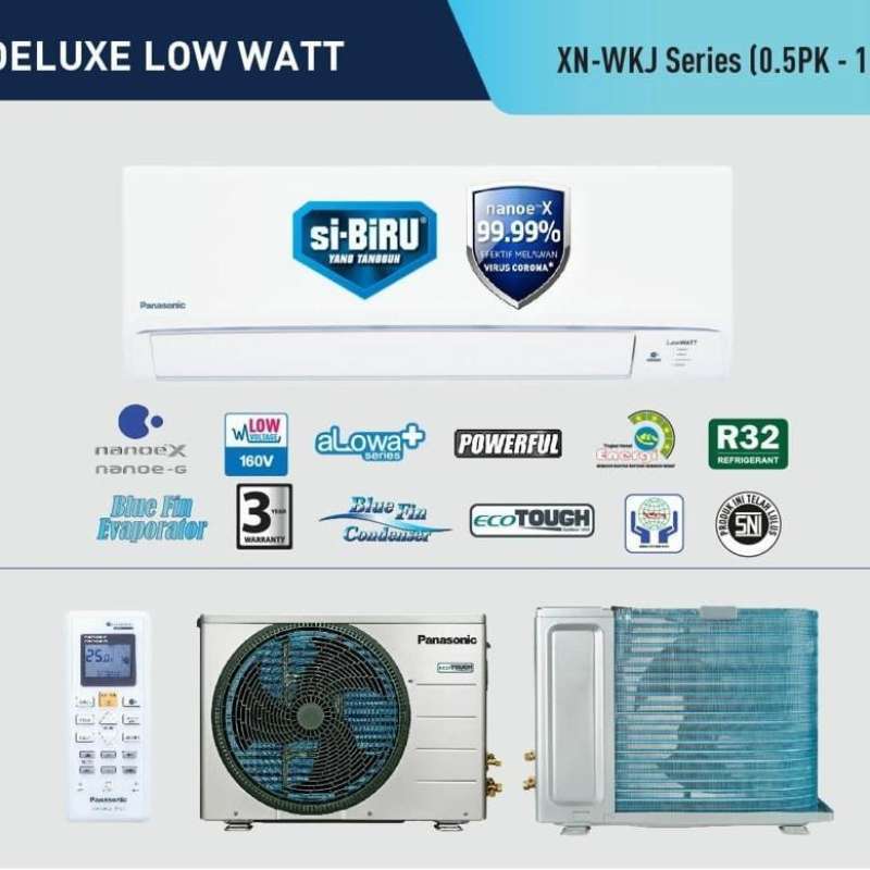 Jual AC Panasonic 1/2 PK CS/CUXN5WKJ Deluxe Low Watt R32 CSXN5WKJ di