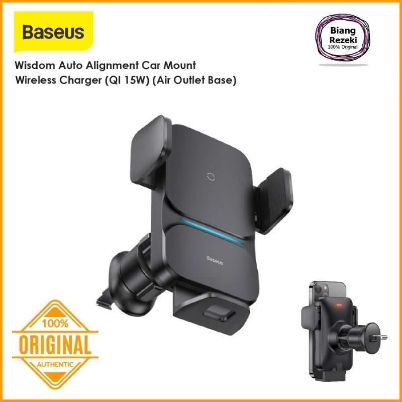 Jual BASEUS Wireless Charger Car Mount Auto Alignment Qi 15W di Seller
