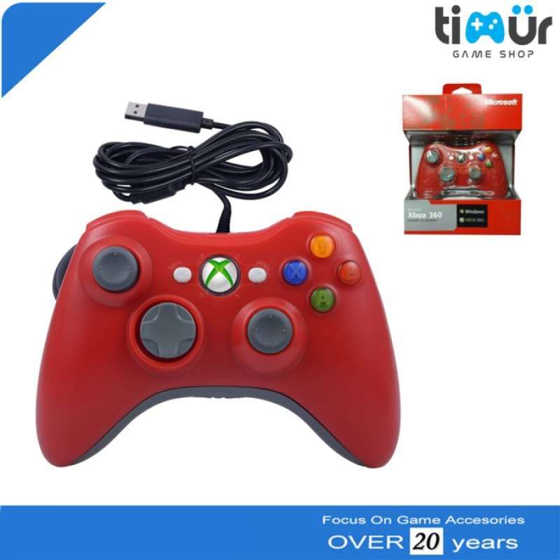 Jual Stik Stick Controller Xbox 360 Wired Warna Merah Kabel di Seller