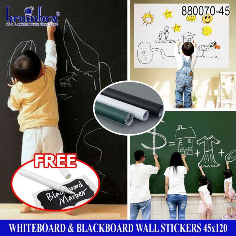 Jual Whiteboard Blackboard Wall Sitcker 45x120 Stiker Papan Tulis Tempel Dinding di Seller