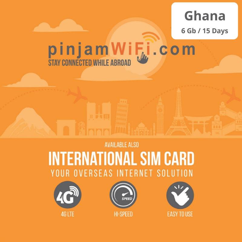 Jual Pinjamwifi Ghana Sim Card [unlimited/ Fup 6 Gb/ 15 Days] Di Seller