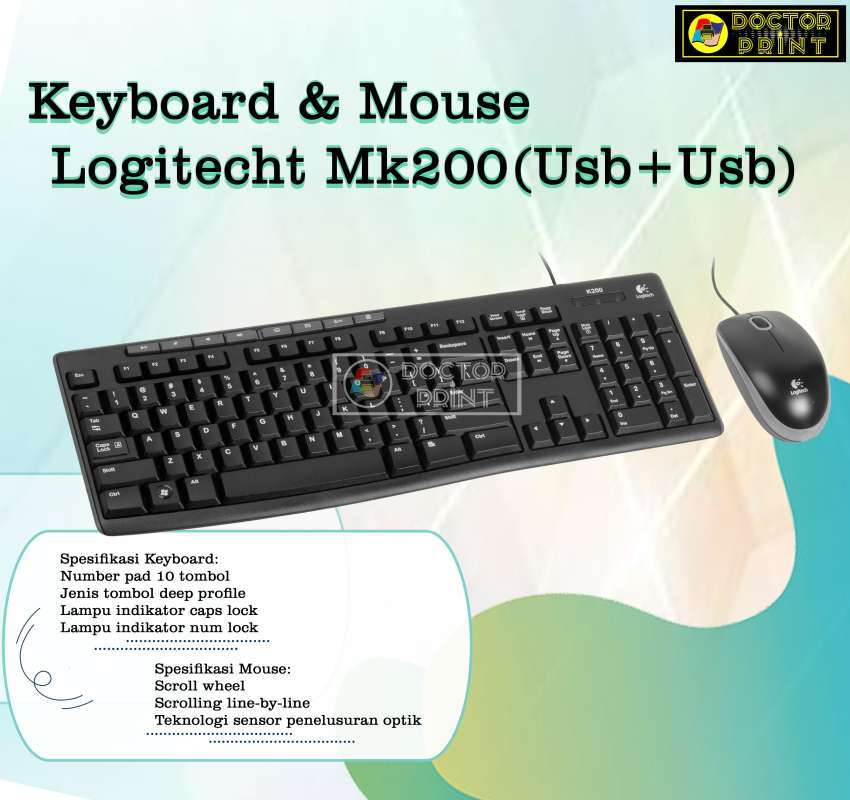 Jual Mouse Keyboard MK200 Combo/ PS2 + USB Logitech di Seller