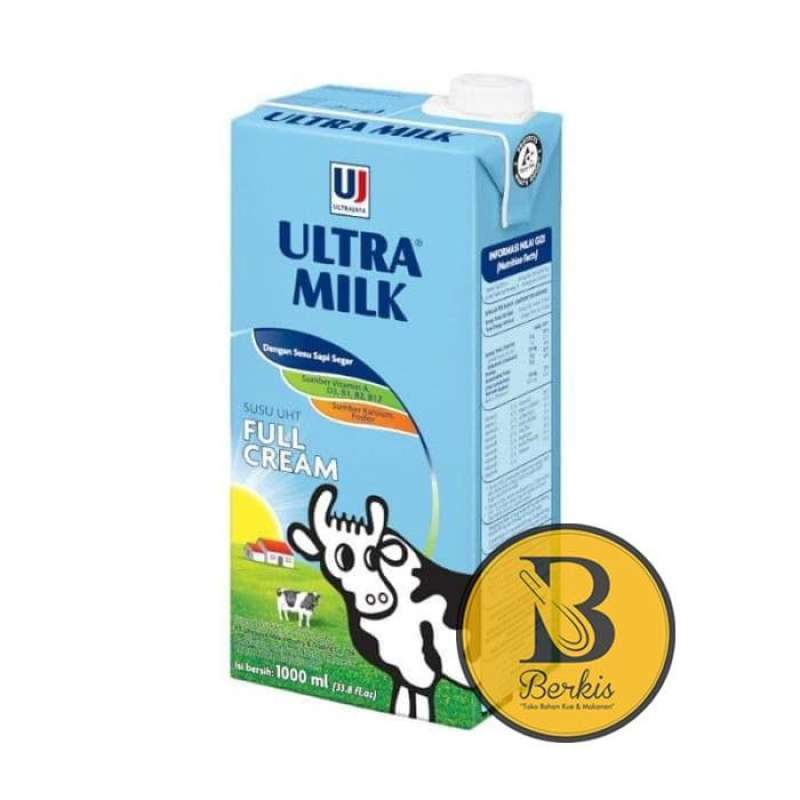 Promo Susu Uht Ultra Milk Full Cream 1 Liter Ultra Jaya Plain Diskon