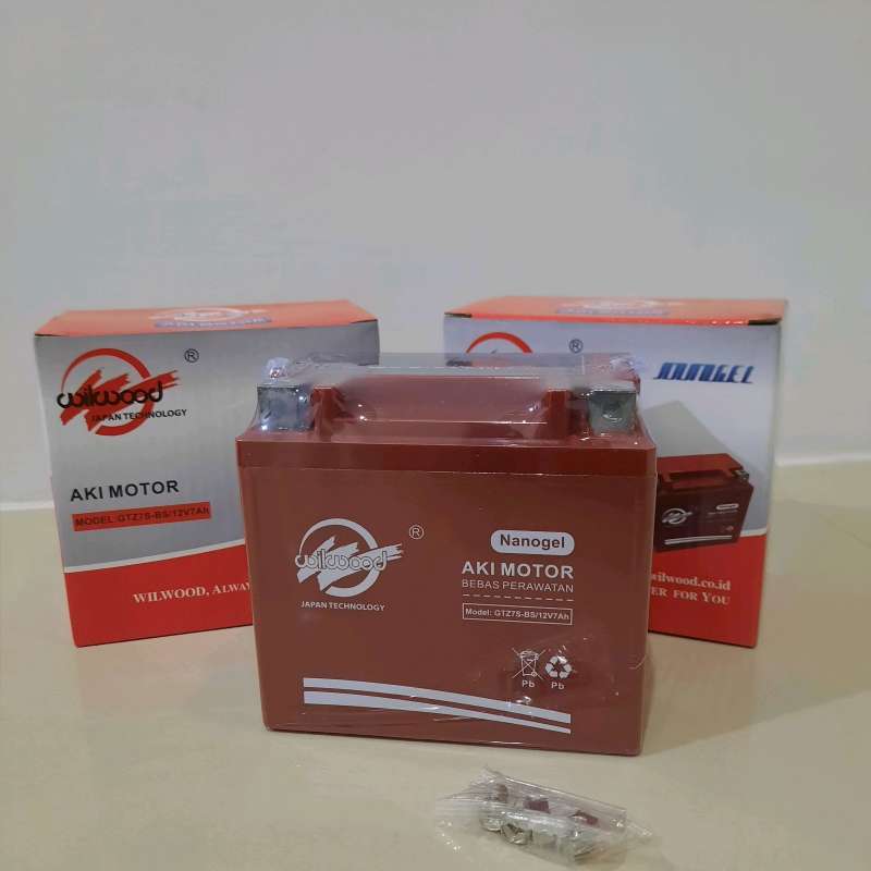 Jual Aki motor Vario, Aerox, Nmax, Mega Pro merek wilwood GTZ7S 12V 7Ah