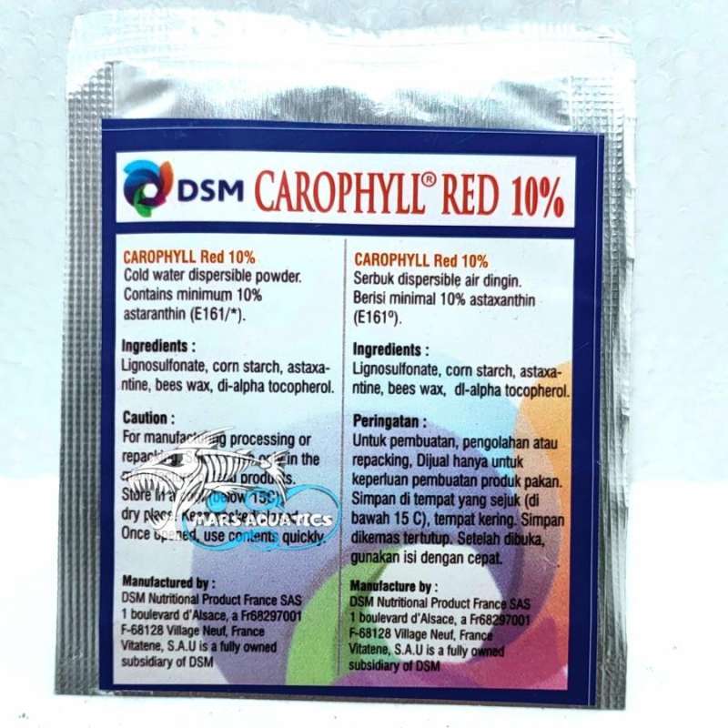 Jual Obat Ikan Carophyll Red DSM 10% Original 5gr di Seller MARS ...