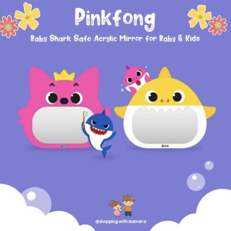 Jual Pinkfong Baby Shark Safe Acrylic Mirror for Baby & Kids / Cermin