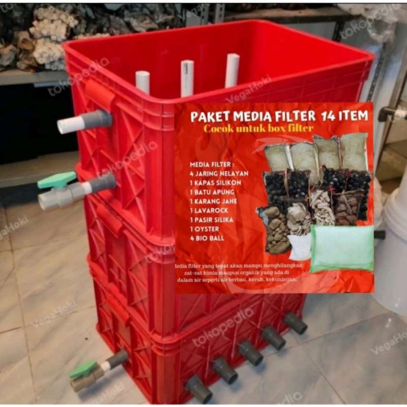 Jual Trickle. Box Filter Jumbo 3Susun + Media Filter 14Item di Seller