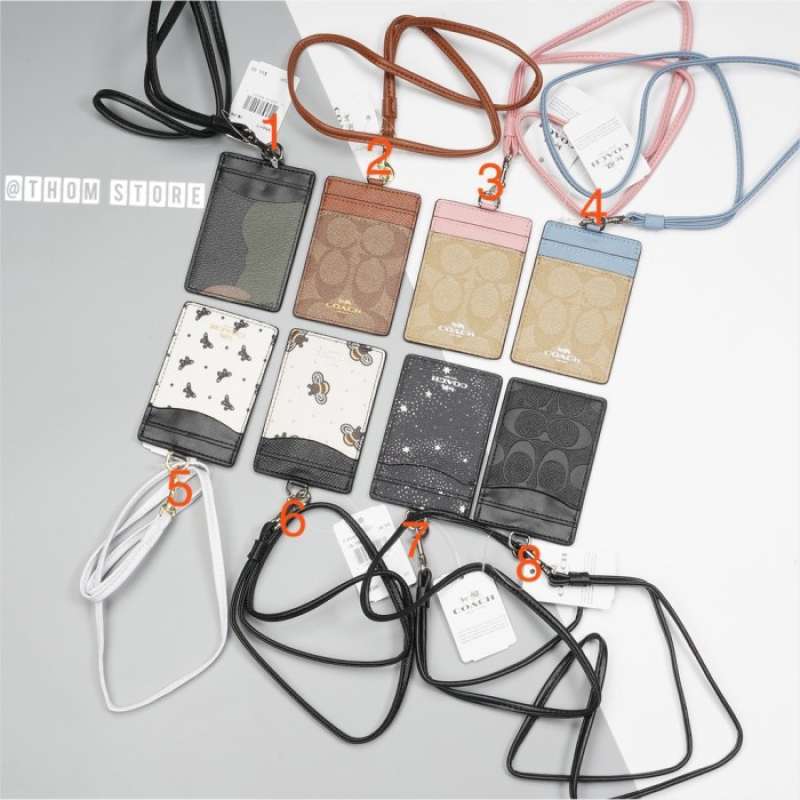 Jual Jual CARD HOLDER COACH SIGNATURE LANYARD ID CARD NAME TAG ORIGINAL