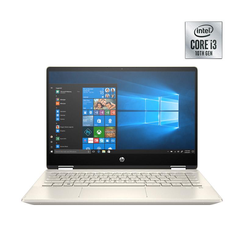 Jual HP Pav x360 14-dh10   33TX Notebook - Gold [i3-10110U/14