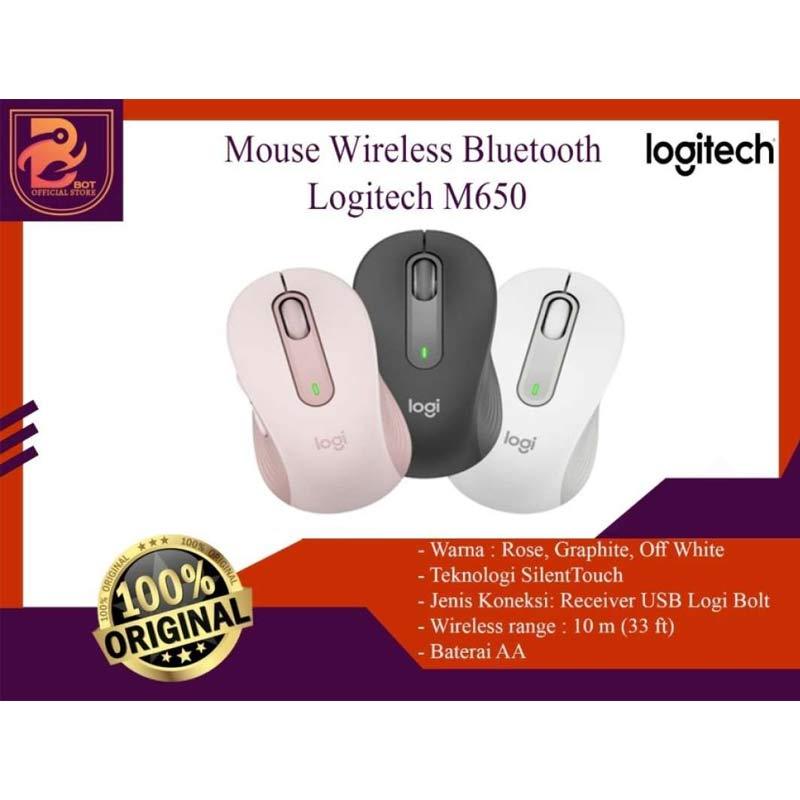 Jual Logitech Signature M650 M 650 L Mouse Wireless Bluetooth Silent ...
