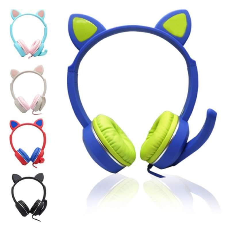 Jual No Brand Cat Ear Headset Stereo Headphone Gaming Untuk Pc Laptop Akz020 Tahun Ini Aja Kak