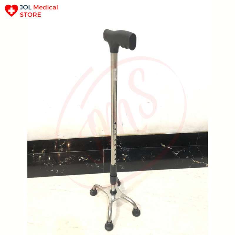 Promo Tongkat Kaki 4 ALUMINIUM Alat Bantu Jalan Walking Stick Tongkat