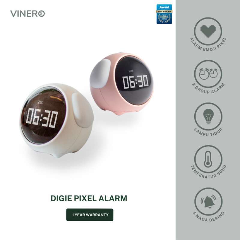 Jual Vinero Digie Alarm Clock Pixel Lamp Multifunction Interactive