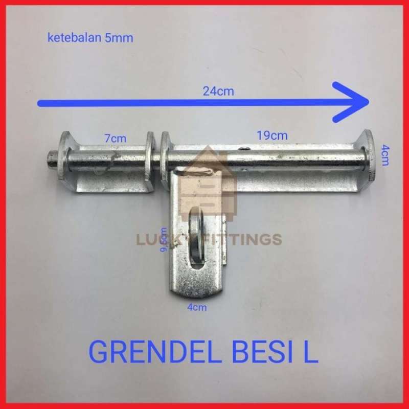 Jual Grendel Pintu Besi L / Besar Panjang Kunci Pagar Selot Jendela
