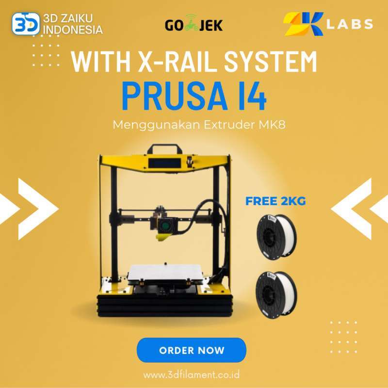 Jual Prusa 3D Printer i4 with XRail System + Free 2 Kg Filament dan SD
