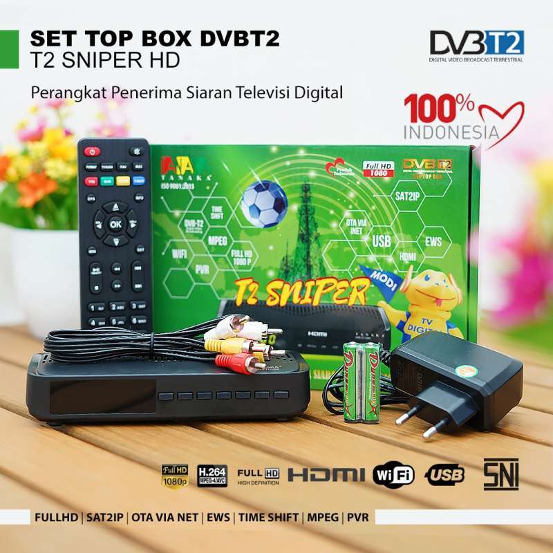 Jual Set Top Box ( STB ) TV Digital Tanaka Sniper T2 Piala Dunia Qatar 2022 + Wifi Dongle di