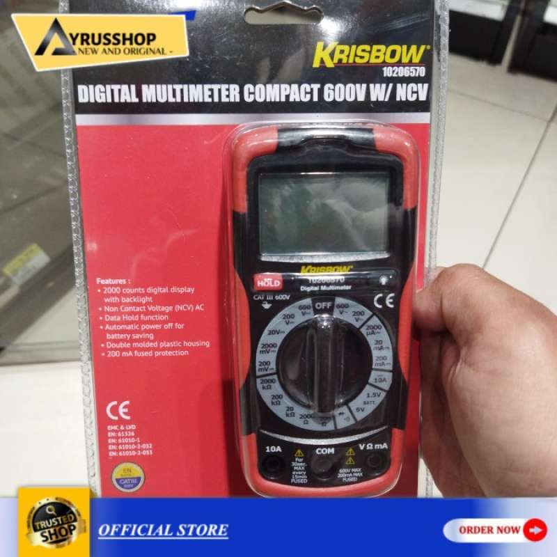 Promo Krisbow Alat Ukur Digital Multimeter 600V Ncv/Avometer/Avo Diskon 2 di Seller Bena Store