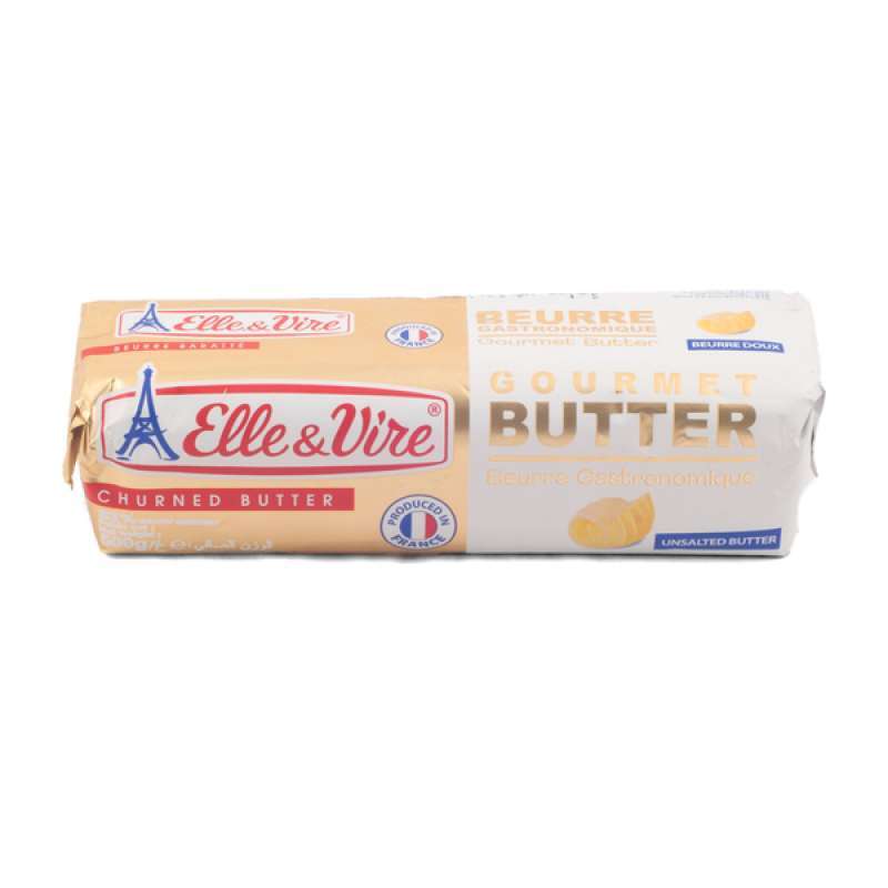 Jual Elle & Vire UnSalted Butter Gourmet Beurre Doux Mentega Blok Tawar