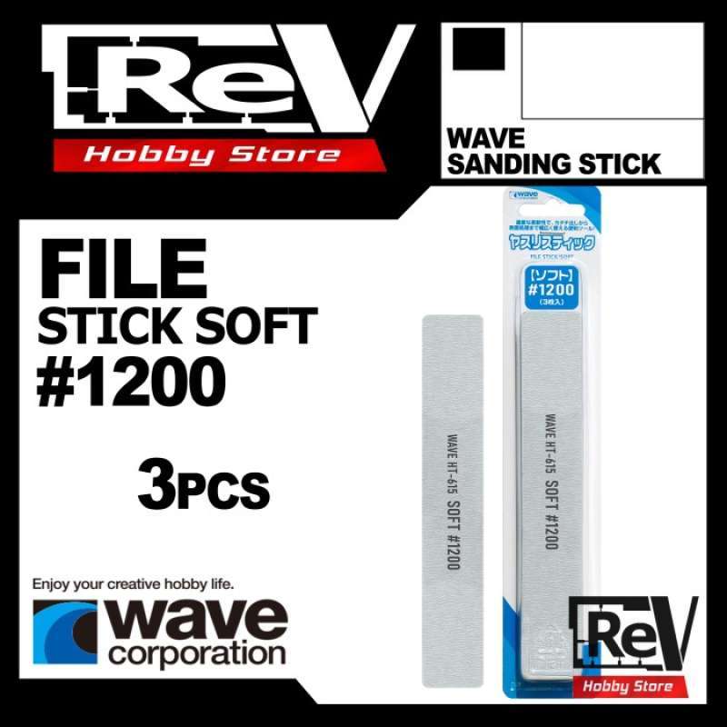 Jual Wave Sanding Stick Soft 1200 3 Pcs Plastic Tool Model Kit Ht615 di