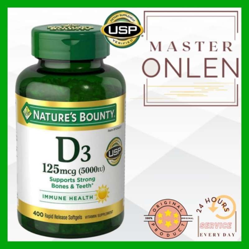 Jual NATURE'S BOUNTY VITAMIN D3 5000 IU 400 SG NATURE BOUNTY D3 5000IU