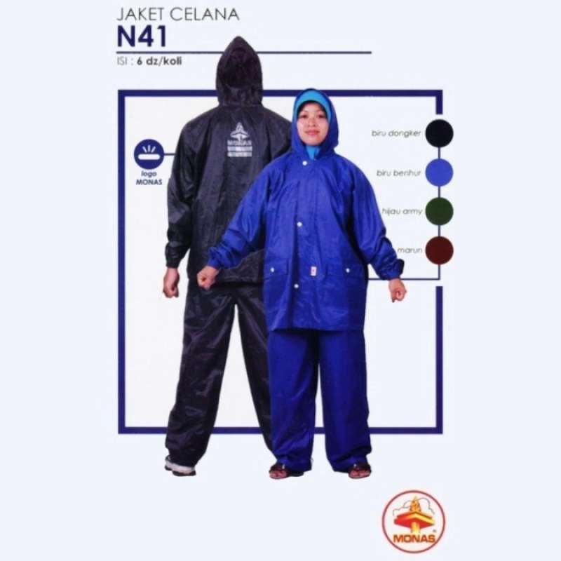 Promo Jas hujan jaket celana nilon Monas n41 Diskon 33% di Seller