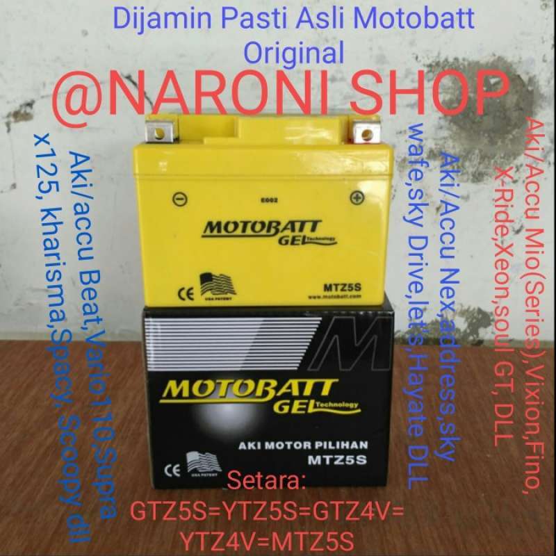 Promo Aki Accu Honda Beat Karbu Carbu Mtz5S Gtz5S Ytz5S Motobatt Aki