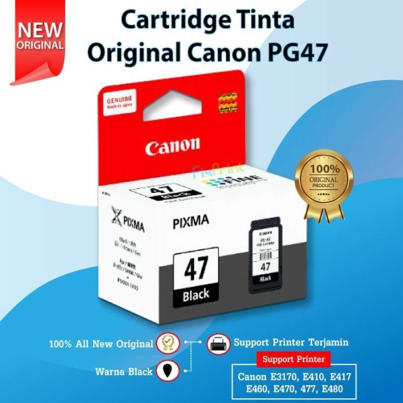 Jual Cartridge Original Canon Pg47 Pg47 47 Black, Tinta Printer Canon