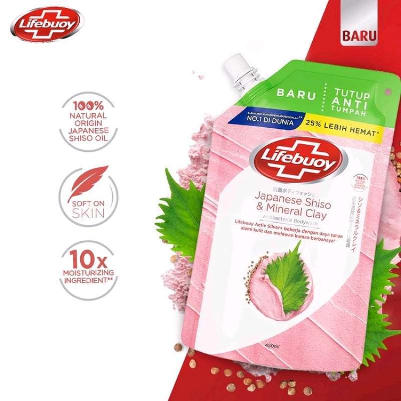 Promo LIFEBUOY Japanese Shiso & Mineral Clay 450ml Body Wash / Sabun