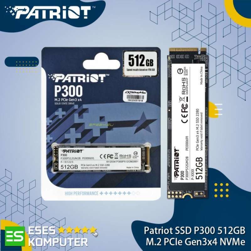Sata Ssd Patriot P300 PCIe Gen X4 512GB Nvme Ssd