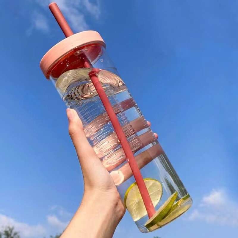 Promo BOTOL GELAS VIRAL infuse Water Gelas Air saringan Filter Pemisah ...