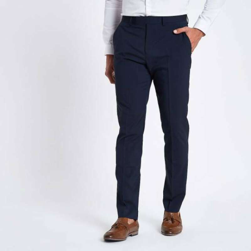 Jual Houseofcuff Celana Bahan kerja kantor Formal Slimfit Navy Blue