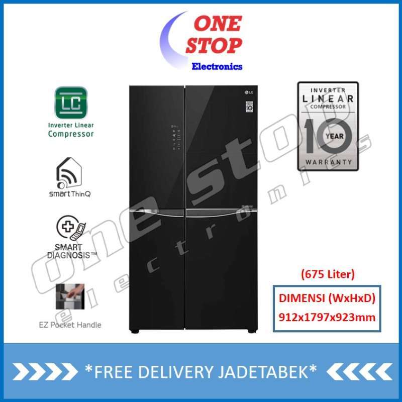 Jual [GARANSI RESMI] LG GCC247UGUV Kulkas 2 Pintu Side By Side