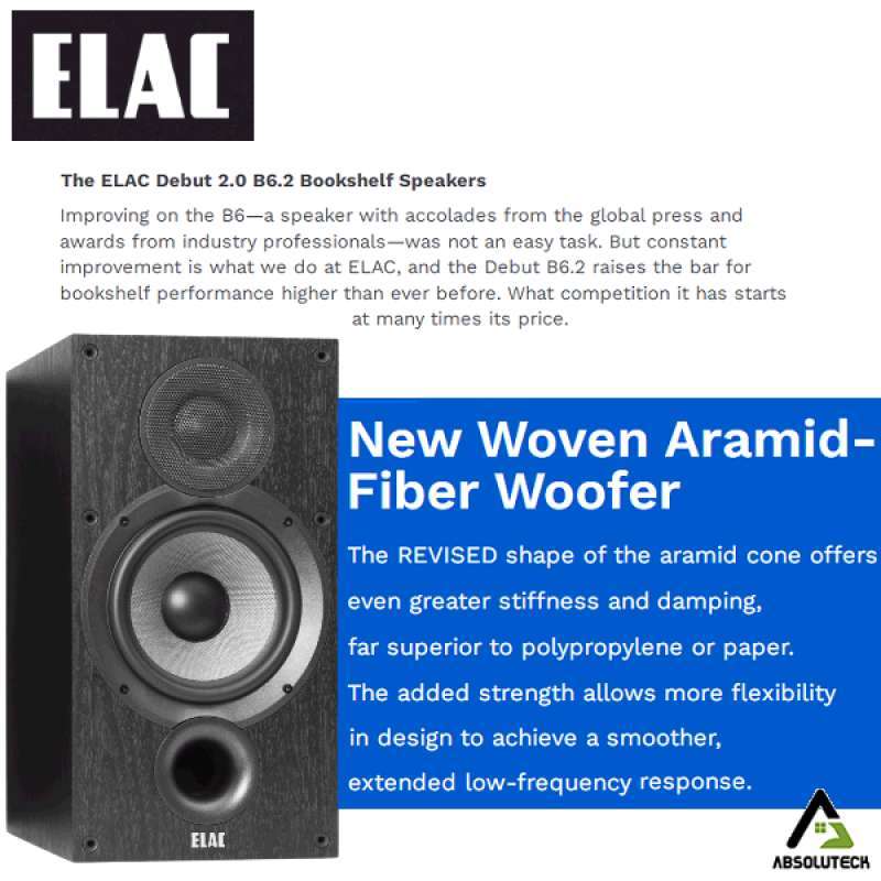 Jual Elac Debut 2.0 B6.2 Bookshelf Speakers Di Seller Absoluteck