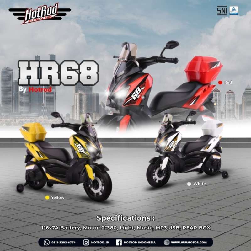 Jual Motor Aki Mainan Anak Cas Listrik Icycle Hr 68 Xmax 2 Dinamo Murah