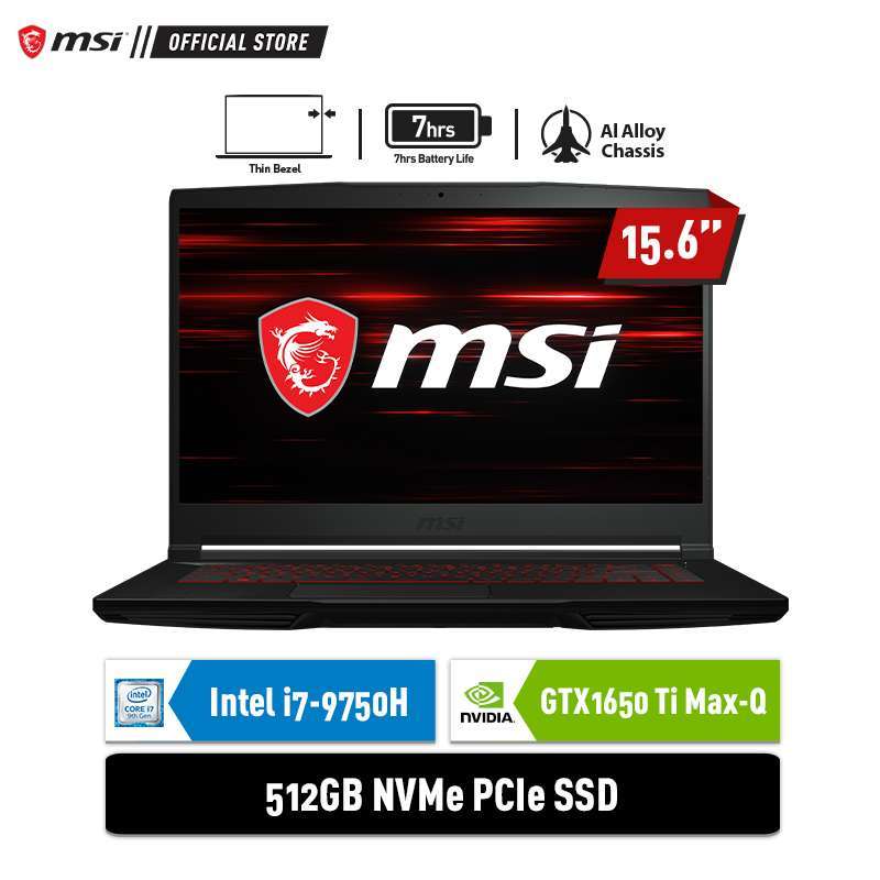Jual MSi GF63 9SCSR 9S7-16R412-882 [i7-9750H/512GB.SSD/8GB ...