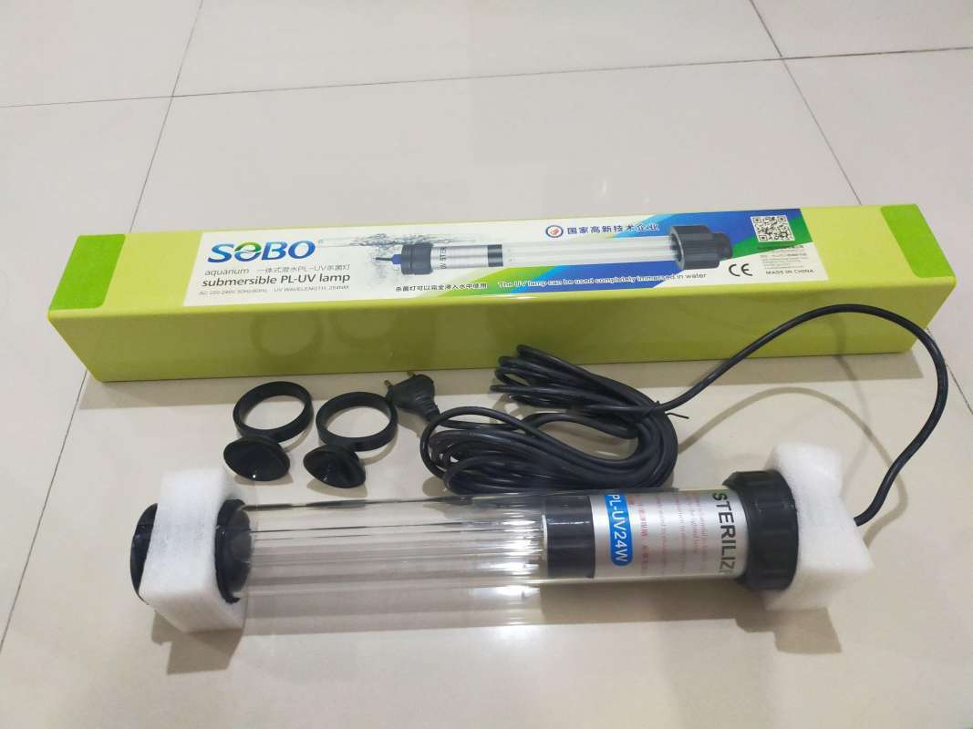 Promo lampu uv aquarium dan kolam ikan sobo uv 24 watt Putih Diskon