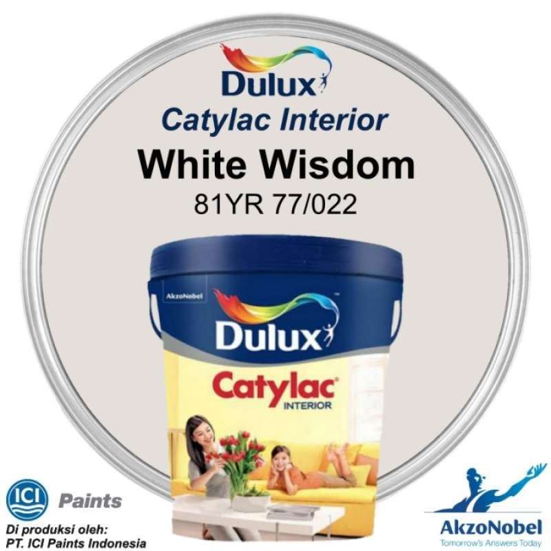 Jual CAT DULUX CATYLAC INTERIOR 25 KG WHITE WISDOM 81YR 77/022 di