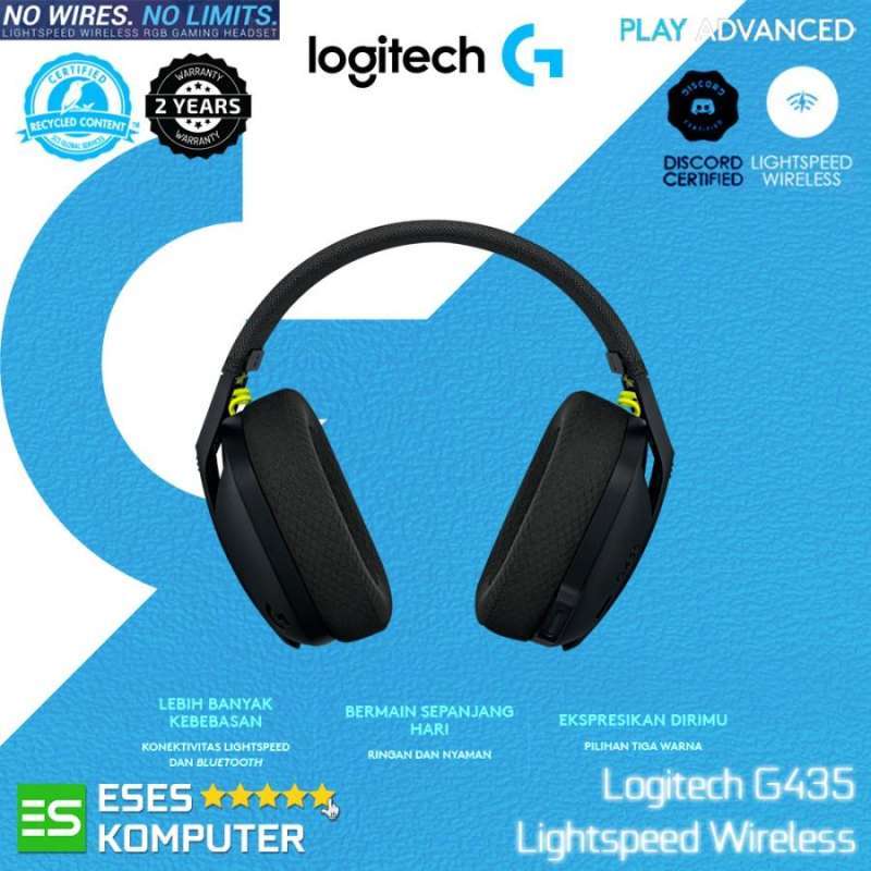 Jual Headset Logitech G435 Lightspeed Wireless Headset Gaming Di