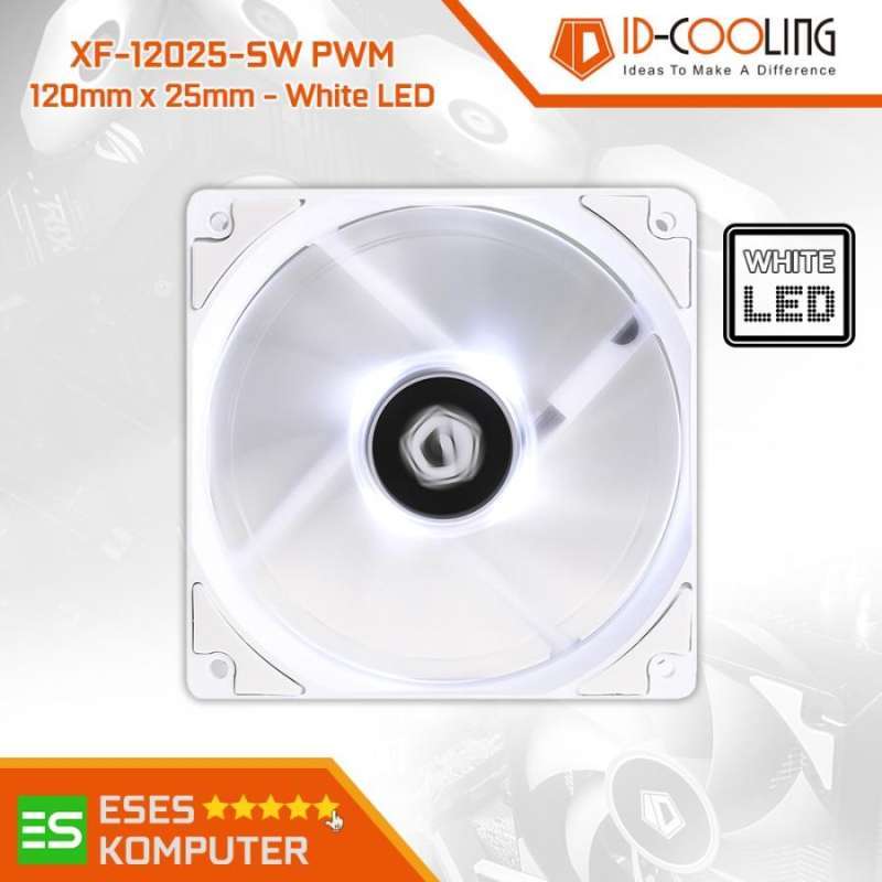Jual Fan ID-COOLING XF-12025-SW White LED PWM | 120mm 12CM WHITE LED di ...