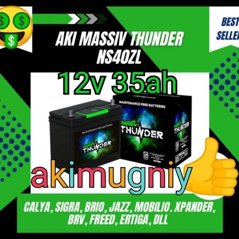 Jual Best Sale Aki Massiv Thunder Ns40Zl 36B20L 12V 35Ah Aki Kering Ns