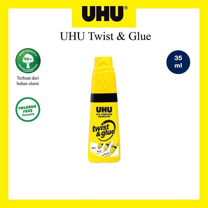 Colle UHU Twist & Glue - Sans Solvant, Colle Tout, 35 Ml Ou 90 Ml, Promo 1 Ou 2 Flacons