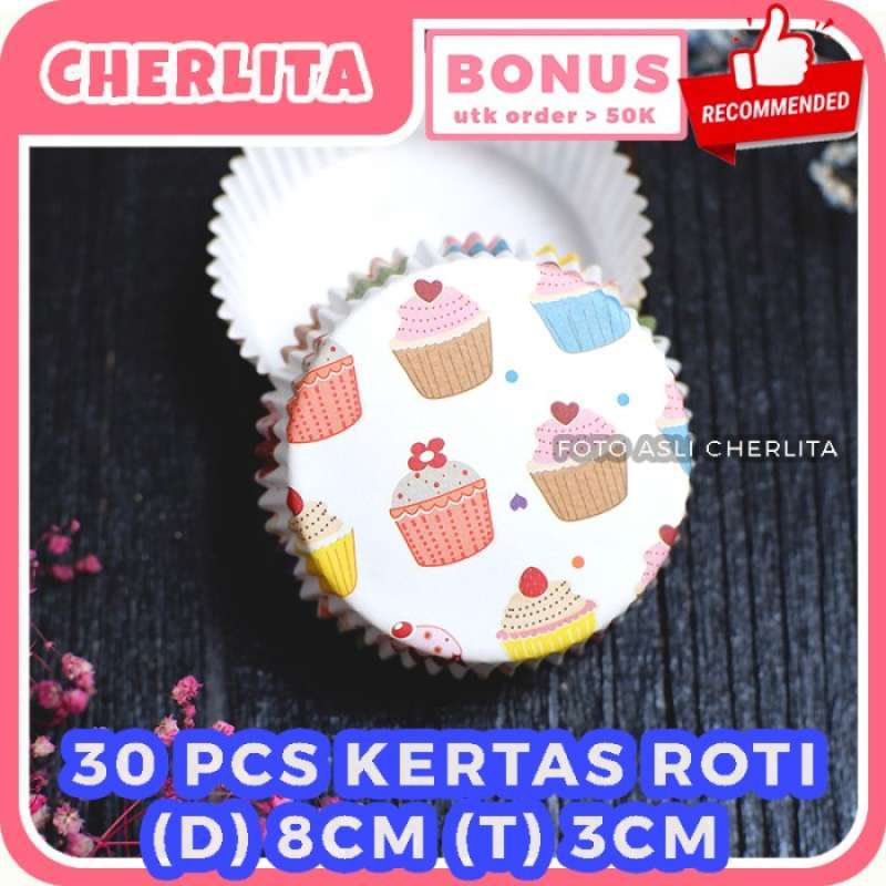 Jual 30 Pcs Round Cup Case Kertas Kue Roti Bulat Laminating Paper Cup ...