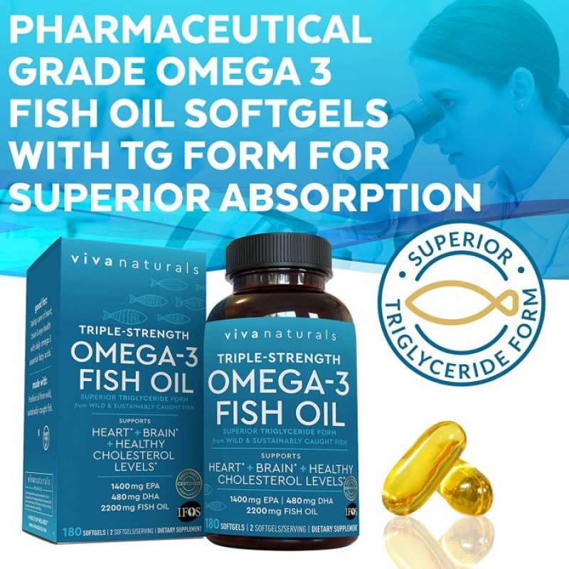 Viva Natural Omega 3 Fish Oil Jual Viva Naturals Triple Strength Omega 3 Fish Oil Epa Dha 180