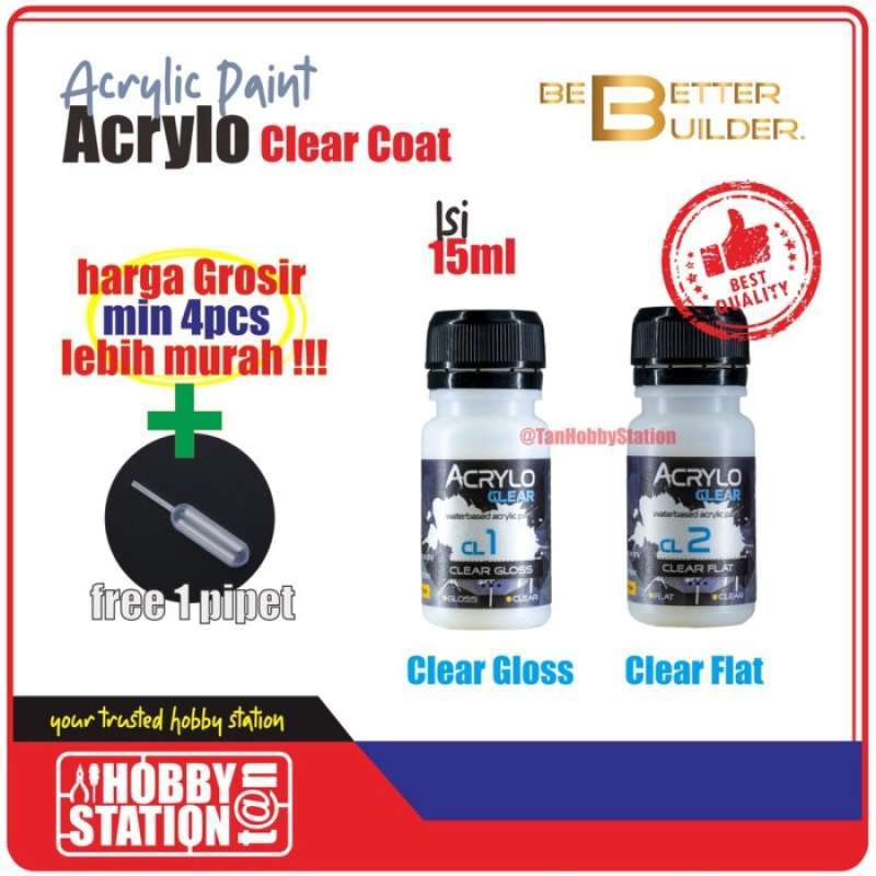 Promo Acrylo Clear Coat - Gundam ModelKit Repaint Airbrush Handbrush ...