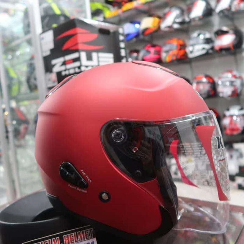 Jual KYT KYOTO SOLID Red Doff helm half face original kyt di