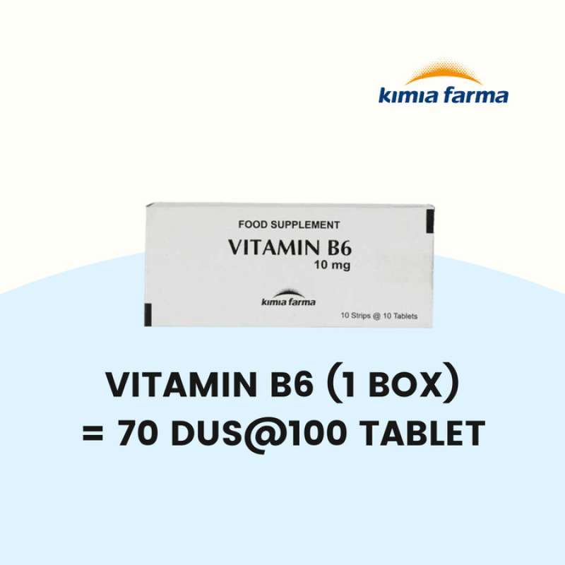 Jual Vitamin B6 10mg Kimia Farma Isi 1 Box ( 70 Dus @ 100 Tablet ) Di ...