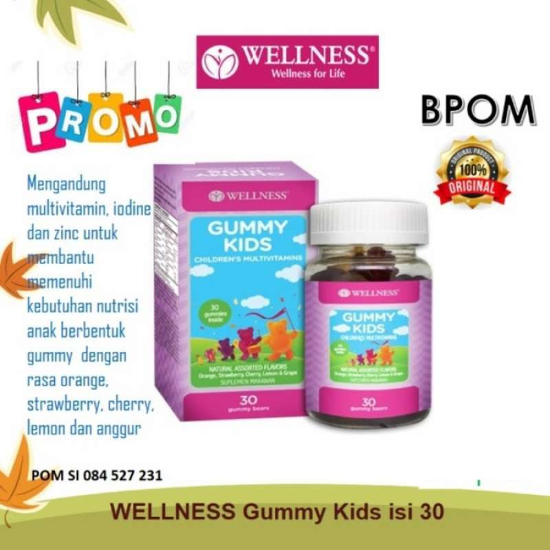 Promo WELLNESS GUMMY KIDS, multivitamin, iodine dan zinc untuk anak