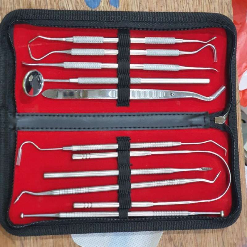 Promo DENTAL INSTRUMENT KIT ISI 10 PERALATAN DENTAL DOKTER GIGI LENGKAP